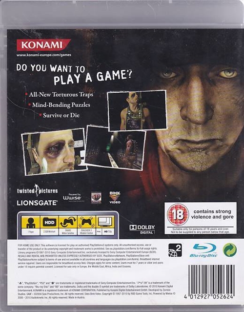 Saw II Flesh and Blood - PS3 (A Grade) (Genbrug)